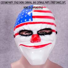 1pc Party Mask, Payday 2 Theme Clown Mask For Gaming & Festivals - National Flag - View 2