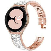 Metallic Watch Strap Suitable For 20mm/22mm - Rose Gold - View 1