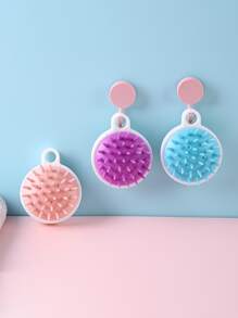 1入粉色頭皮按摩器洗髮刷矽膠梳,成人用軟毛刷潔淨按摩頭皮 - 粉色 - 查看 3