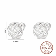 Aretes Simples De Plata 925, Hipoalergénicos Con Rosca Trasera, Joyería Fina Delicada Para Mujeres - Plateado - Ver 7