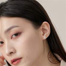 Aretes Simples De Plata 925, Hipoalergénicos Con Rosca Trasera, Joyería Fina Delicada Para Mujeres - Plateado - Ver 6