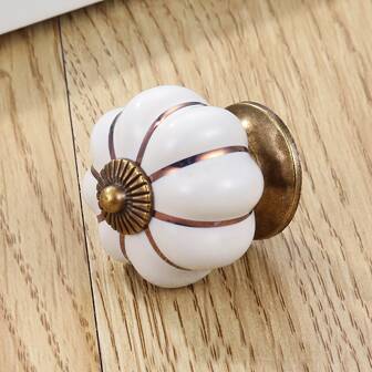 1 buc mâner cu o singură gaură în formă de dovleac, mâner european de desene animate în stil rustic, potrivit pentru camera copiilor/dulapul de pantofi/sertar/dulap/dulap