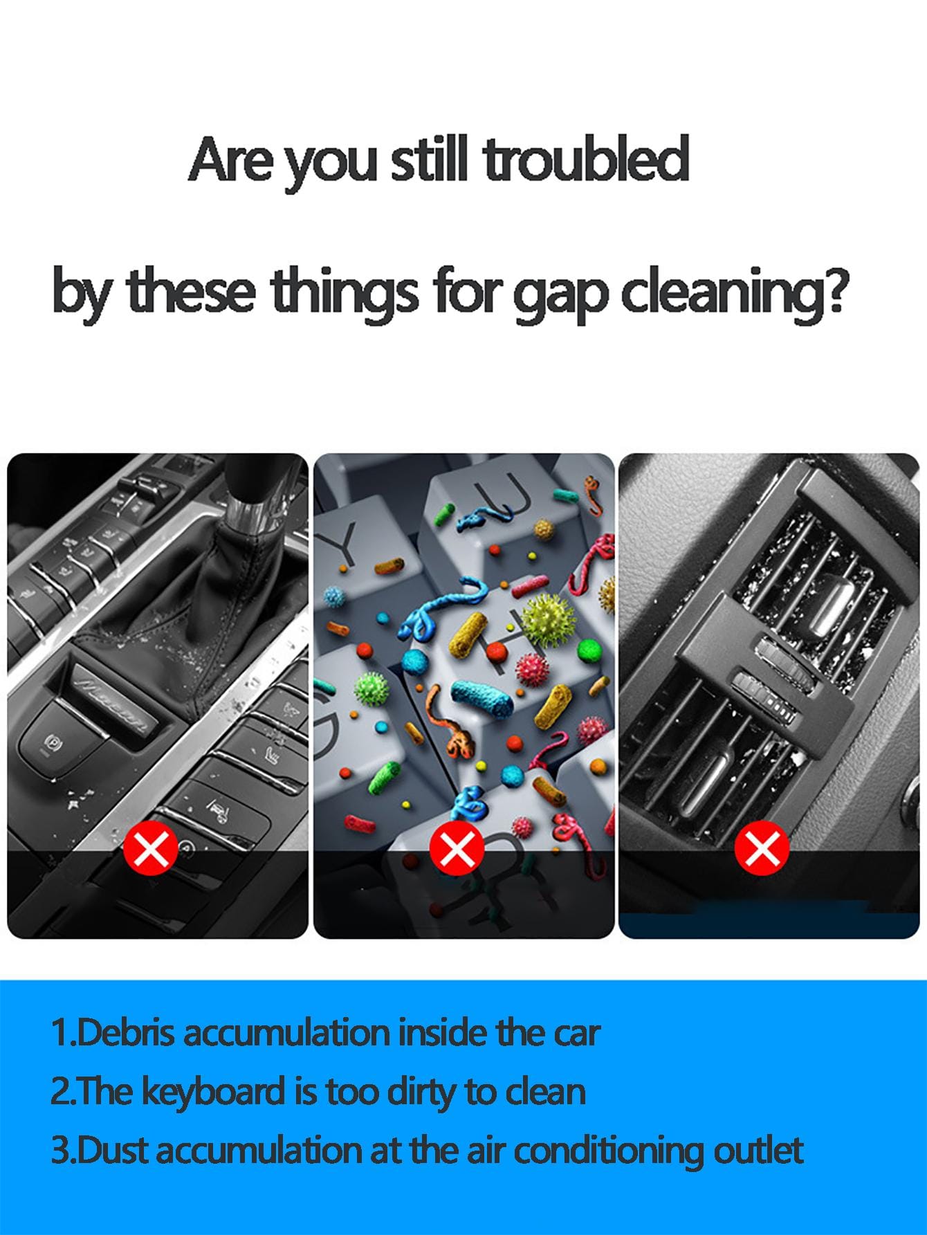 2pcs Multipurpose Cleaning Gel, Car Air Vent Dust Cleaner, Keyboard