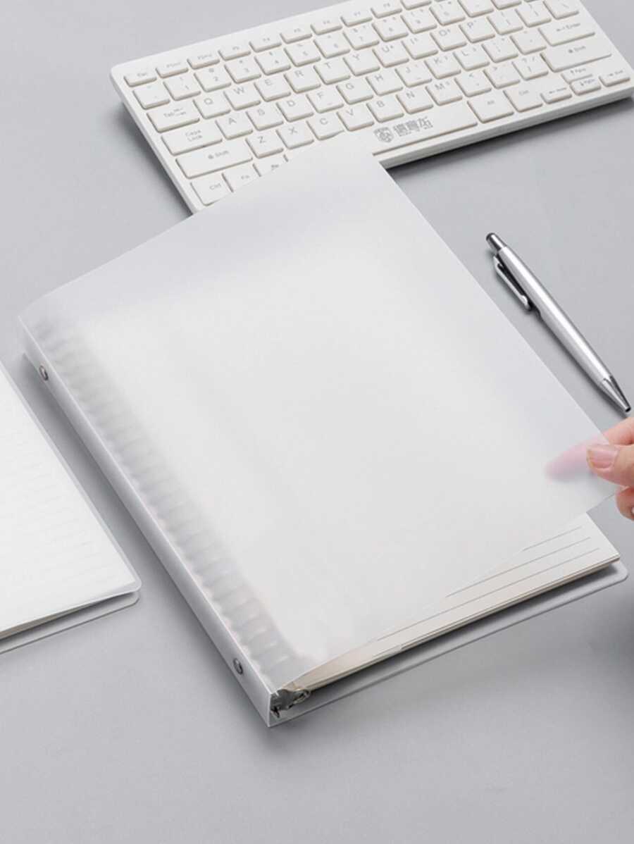 1 Pieza de cuaderno tipo Carpeta libreta con pasta transparente de raya resistente - transparente - Ver 1