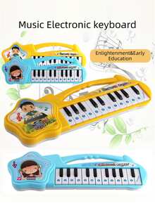 兒童過家家互動玩具迷你鋼琴,黃色 - 黃色 - 查看 2