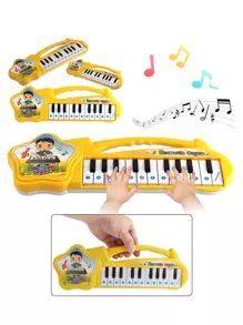 兒童過家家互動玩具迷你鋼琴,黃色 - 黃色 - 查看 1