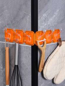 1入組六排鉤子,強力無痕自粘式,可剪裁,用於衣物、帽子、外套、廚房等