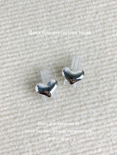2个3D心形数据线保护器充电器保护器