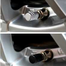 鋁輪胎閥門莖,金屬帶橡膠圓環,防塵套通用適合適用於汽車,,自行車和自行車,卡車,摩托車金屬 - 黑色 - 查看 9