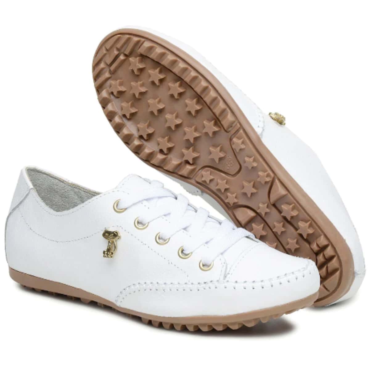 Women's Comfortable Casual Mocatenis Sneakers With Lace-Up Adjustment - trắng - Xem 1