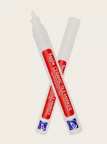 1pc Tile Gap Color Repair Pen, Waterproof, Mildewproof, White Board Marker, Filler Pen Home Bathroom Decor Summer - White - View 6