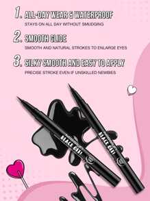 Misslyn BLACK OFF! Precise Liquid Liner Long Lasting, Eyeliner Liquid Liner, Easy Liquid Pen No-Skip Eyeliner, Satin Finish, Waterproof Formula, Eye Liner Makeup, Pitch Black, Waterproof Eyeliner, Y2K Makeup Party Beach Travel Holiday Camping Outdoors Present Rose Fashion Girl New Year Cosmetic Cosplay Best Trip Festivals Color Fancy Campus School Charm Vibe Cny Chinese New Year, Valentine's Day Gift,Vegan,Cruelty Free - màu đen - Xem 4