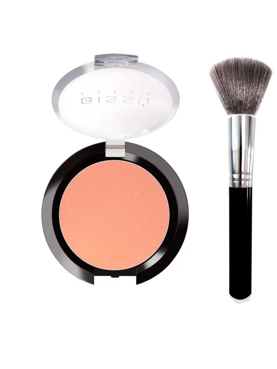 Rubor Bissu contorneador con Brocha Colorete Líquido Color Resistente Al Agua Mate De Larga Duración Con Polvo Resaltador Rosa, Coral, Pincel - Kit De Regalo De Maquillaje Para Mujeres - 5 - Ver 1