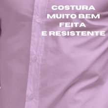 Camisa Social Masculina Manga Longa Slim Fit De Algodão Camiseta Masculina Social - Rosa Bebê - Visão 4