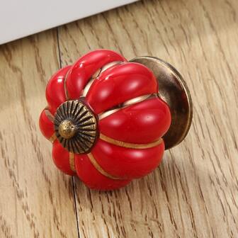 1入組南瓜風格單孔拉手柄,適用於孩子們房間,鞋櫥櫃,抽屜,櫥櫃,衣櫃