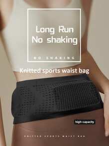 1pc Multi-Functional Knitted Sports Breathable Invisible For Working Out Fanny Pack - Black - View 1
