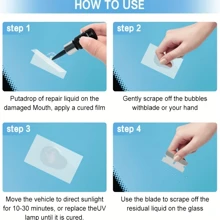 汽車擋風玻璃修復套裝,玻璃裂紋修復液膠,快速修復刮痕和裂縫 - 黑色 - 查看 6