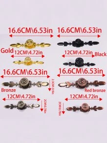 1個經典鋅合金抽屜/櫥櫃/廚房/門把,帶螺絲的復古花卉設計旋鈕 - 彩色 - 查看 11