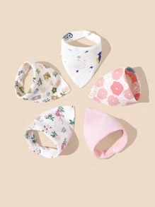 2入組嬰兒口水巾,隨機花卉圖案 - 彩色 - 查看 1