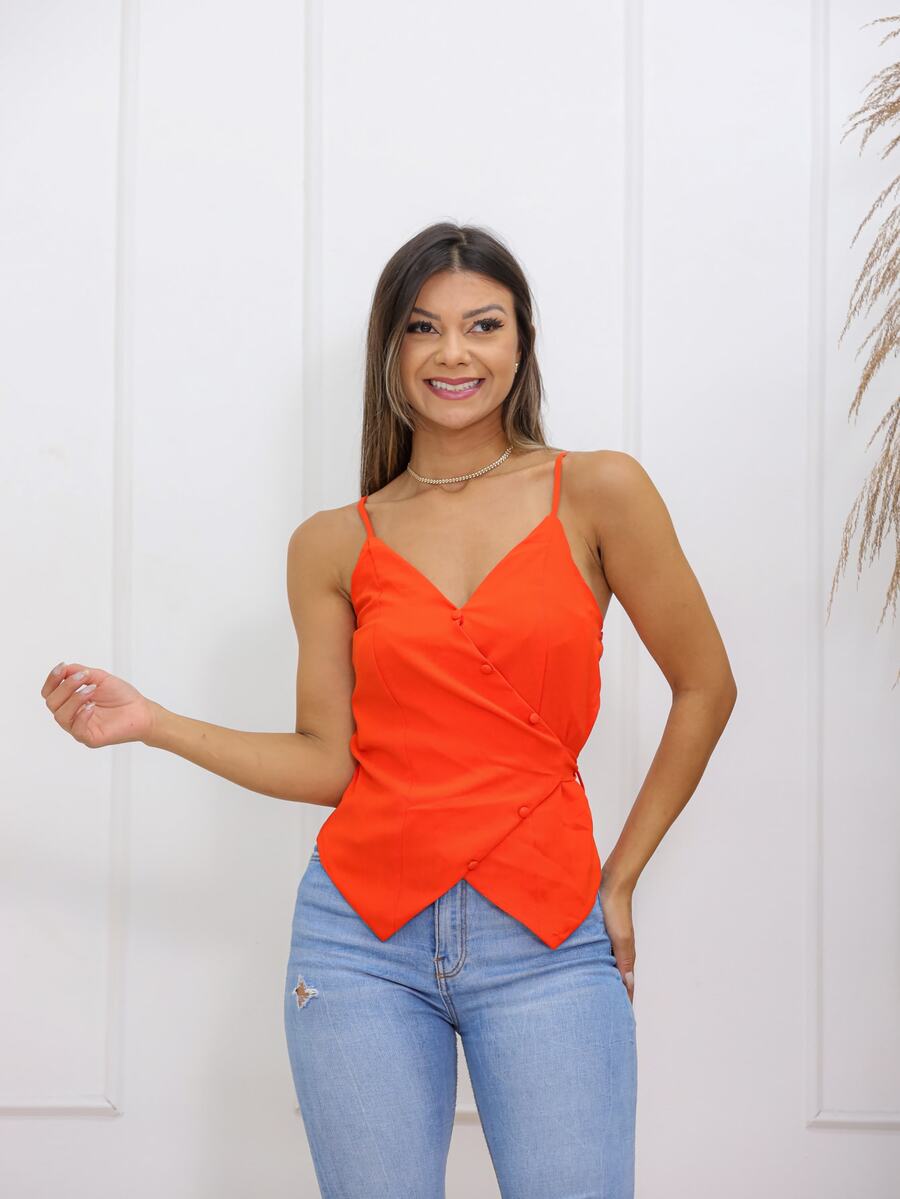 Women Tank Tops & Camis - 橘色 - 查看 1