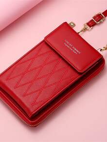 Cartera Para Mujer Con Monedero y Bolsillos Amplia Casual Con Correa Ideal Para Todo Tipo de Eventos - Rojo - Ver 1