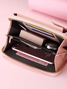 Cartera Para Mujer Con Monedero y Bolsillos Amplia Casual Con Correa Ideal Para Todo Tipo de Eventos - Rojo - Ver 2