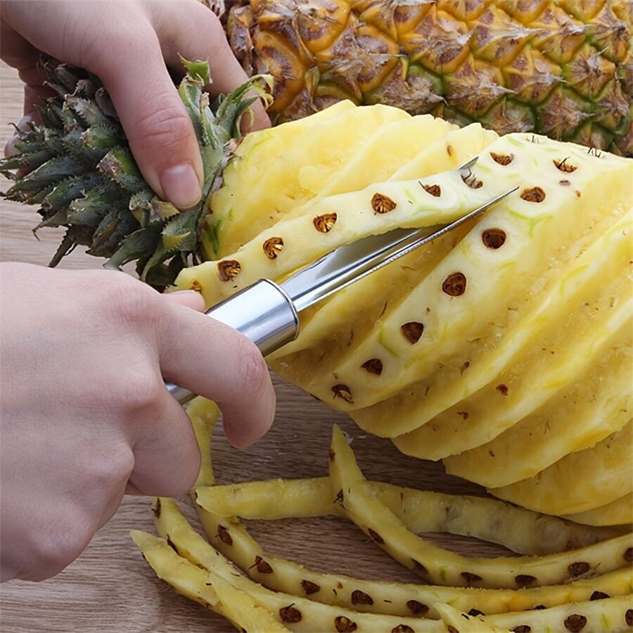 1pc Stainless Steel Pineapple Peeler & Knife - Perfect for Cutting, Peeling & Shoveling Fruits.