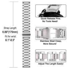 1Pc Stainless Steel 20mm 22mm Quick Release SamsungGalaxy Band Adjustable Replacement Strap Compatible With Samsung Galaxy Watch Gear Active2 S2 Gear S3 Gt 2 HonorWatch HuaweiWatch GT2 42mm 46mm, Huami Amazfit GTS GTR 2e 47mm Fashionable Casual Bracelet Wristband Smartwatch Accessories For Daily,Party,Holiday,Summer Back To School Perfect Gift For Mother, Father, Lover, Student
