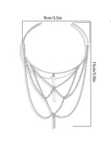 1入組金屬質感鏈條鏈條帶星星&亮片&流蘇