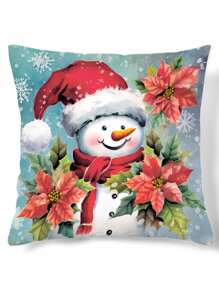 1pc Christmas Themed Digital Printed Pillowcase - Multiple Colors - View 1