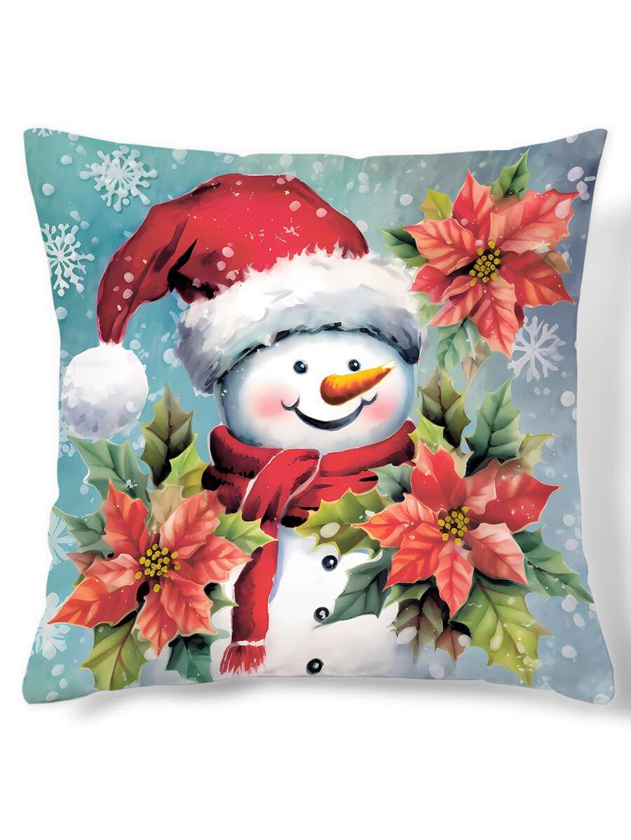 1pc Christmas Themed Digital Printed Pillowcase - Multiple Colors - View 1