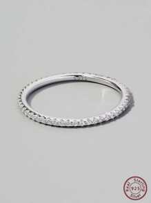Vaerine 1 chiếc nhẫn Cubic Zirconia tròn đơn giản thanh lịch cổ điển tinh tế, dành cho phụ nữ hàng ngày, xã hội, hẹn hò, tiệc tùng, quà tặng - Bạc - Xem 16