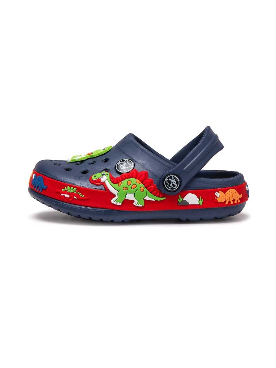 Zuecos Sandalias chanclas niño diseño dinosaurio - Azul Marino - Ver 1
