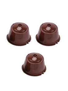 1 Set Of 4 Cups, 2 Spoons, Coffee Filter Cup With Polished Stainless Steel Filter And Simple Stylish Design, Reusable Coffee Capsules For Family Gathering And Party School Supplies - Brown - View 4