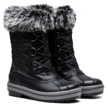 Women's 974A Snow Boots Fashion Waterproof Comfortable Mid Calf Boots - màu đen - Xem 4