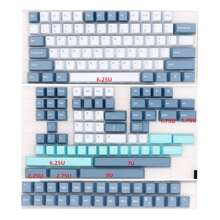 170 键 Shoko 双色注塑键帽 PBT 材质 Cherry 轮廓高度 GMK 风格键帽套装适用于 61/64/68/82/84/87/98/104/108 ANSI/ISO 布局双色注塑通用兼容性 Cherry TTC Gateron JWK Bsun MX 开关机械键盘 - 藍白色 - 查看 10