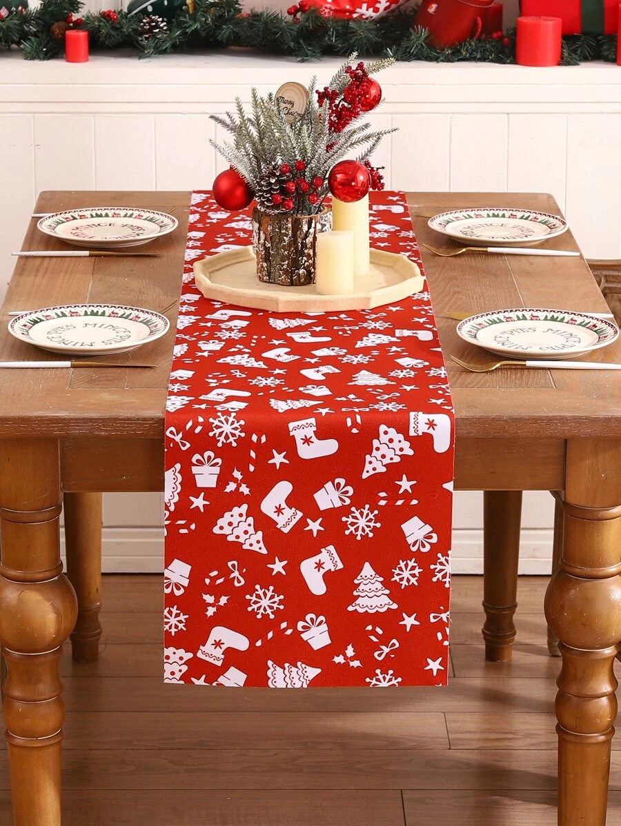 Kerstmis Tafellopers - Wit - Bekijken 1