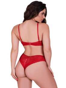 Women Bra & Panty Sets - Red - View 2