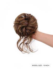 Clip para el cabello de moño desordenado para mujer, extensión de moño alto esponjoso con cabello rizado y ondulado con clips para el cabello - Multicolor - Ver 7