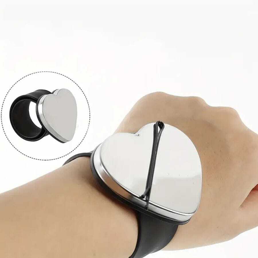 1pc Silicone Magnetic Snap Hair Clip & Bracelet, Heart Shaped For Multi-colors To Choose