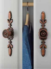 1個經典鋅合金抽屜/櫥櫃/廚房/門把,帶螺絲的復古花卉設計旋鈕 - 彩色 - 查看 8