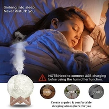 Humidificador Forma Luna 13cm, 880ml, Lámpara 3D Aromaterapia, Difusor De Aceites Senciales - L - Ver 5