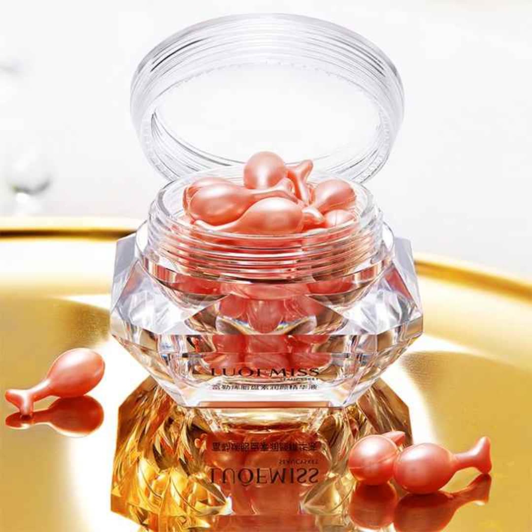 Facial Serum Capsules, 30 Capsules Anti-Aging Moisturizing Serum Brighten Oil Control Reduce Fine Lines Brighten Skin Hydrate Firm Lift Acid Essence Capsules - Clear - View 1