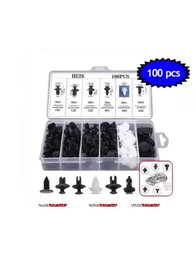  Grapa Kit Automotriz Universal Surtido Estuche 100 Pzs Remache C05 C20 C32 B01 D02 A16 Vmingo Mexico