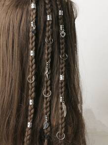 35 piezas Conjunto de accesorios dorados con diseño de sol, accesorios para el cabello de mujeres y niñas que incluyen diademas, pasadores para trenzas, anillos de pelo con estilo hippie, decoraciones para el cabello de Halloween