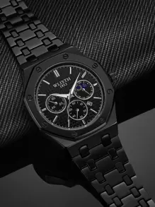 New Vintage Style Men's Watch, Classic Business Steel Band Quartz Casual Water-Resistant Wristwatch