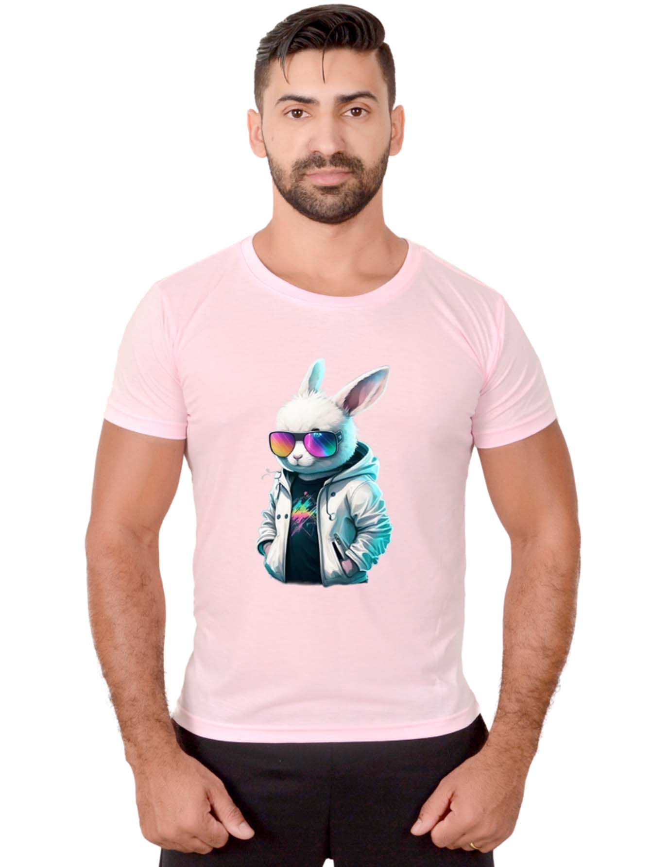 Men T-Shirts - 淺粉色 - 查看 1