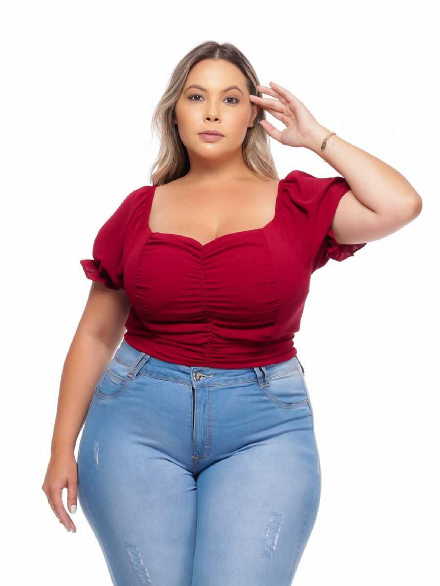 Women Tops - Màu Đỏ Sâu - Xem 1