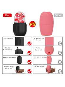 Ice Roller for Face and Eye, 1pc Silicone Cooling Ice Mold Face Beauty Massage Shrink Pores Upgrade Mold for Face Neck and Eye - Black - View 7