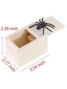 1個木質蜘蛛惡作劇盒,有趣的蜘蛛跳盒,聖誕禮物盒驚喜玩具和惡作劇實用笑話套件,男孩和女孩的完美禮物 - 杏色 - 查看 7